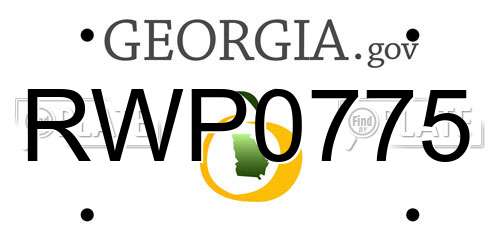 RWP0775 Georgia License Plate