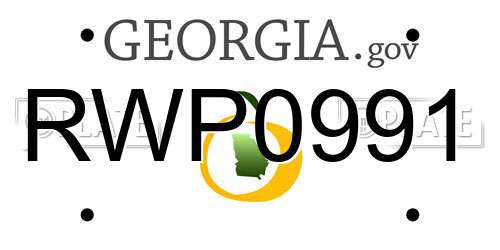 RWP0991 Georgia License Plate