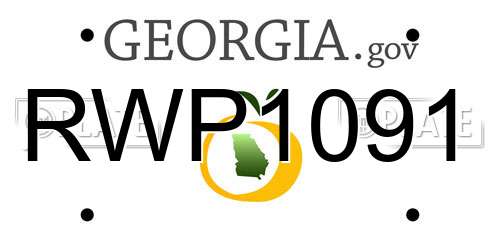RWP1091 Georgia License Plate