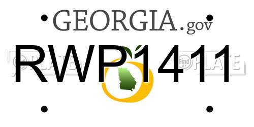 RWP1411 Georgia License Plate