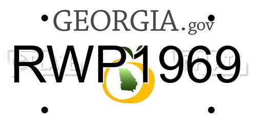 RWP1969 Georgia License Plate
