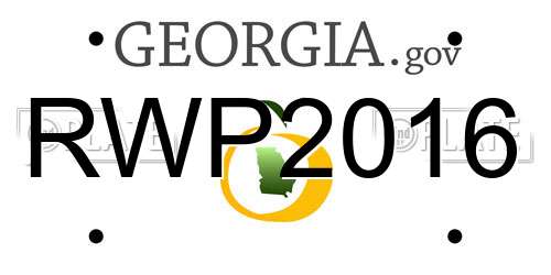 RWP2016 Georgia License Plate