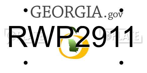RWP2911 Georgia License Plate