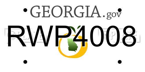 RWP4008 Georgia License Plate