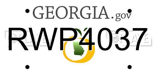 RWP4037 Georgia License Plate