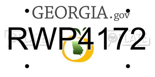 RWP4172 Georgia License Plate