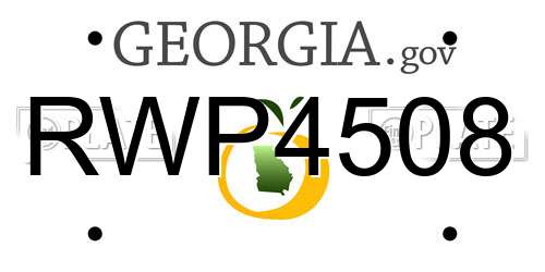 RWP4508 Georgia License Plate