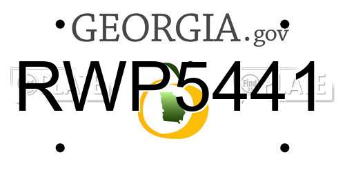 RWP5441 Georgia License Plate