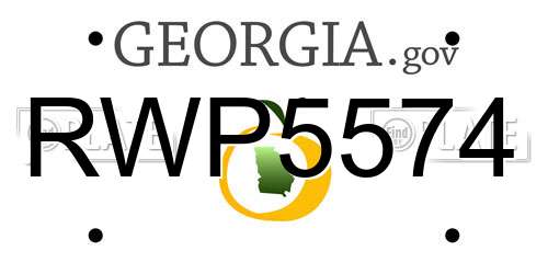 RWP5574 Georgia License Plate