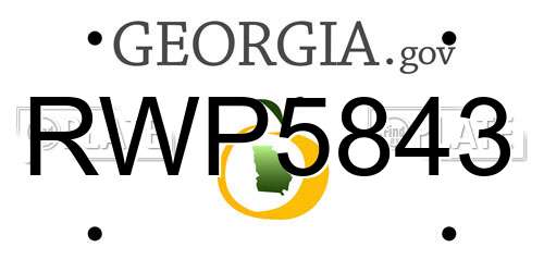 RWP5843 Georgia License Plate