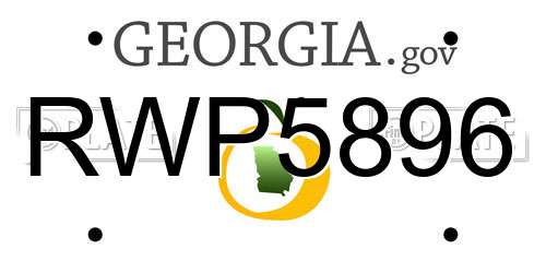 RWP5896 Georgia License Plate