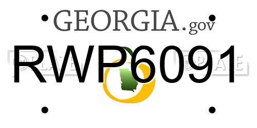RWP6091 Georgia License Plate