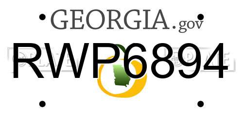 RWP6894 Georgia License Plate