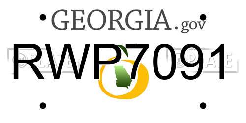 RWP7091 Georgia License Plate