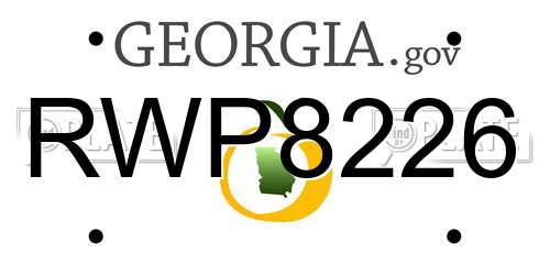 RWP8226 Georgia License Plate