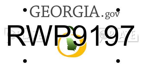 RWP9197 Georgia License Plate