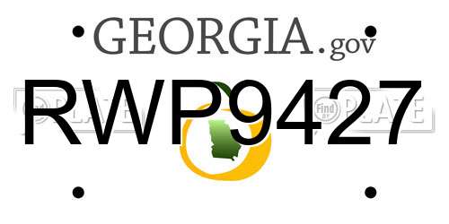 RWP9427 Georgia License Plate