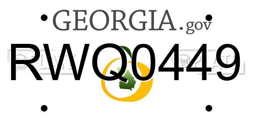RWQ0449 Georgia License Plate