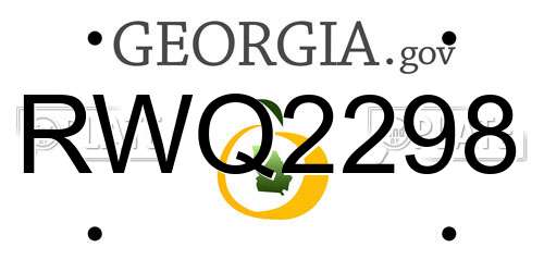 RWQ2298 Georgia License Plate