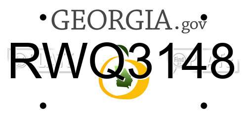 RWQ3148 Georgia License Plate