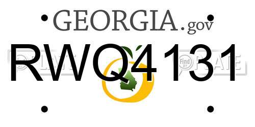 RWQ4131 Georgia License Plate