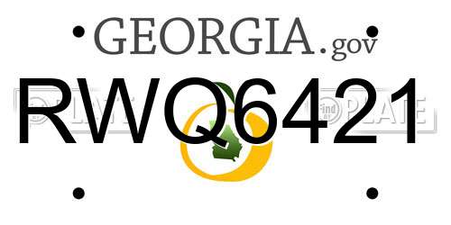 RWQ6421 Georgia License Plate
