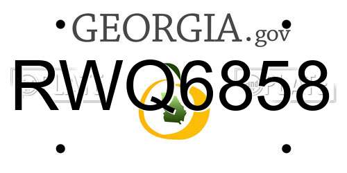 RWQ6858 Georgia License Plate