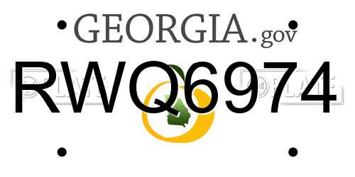 RWQ6974 Georgia License Plate