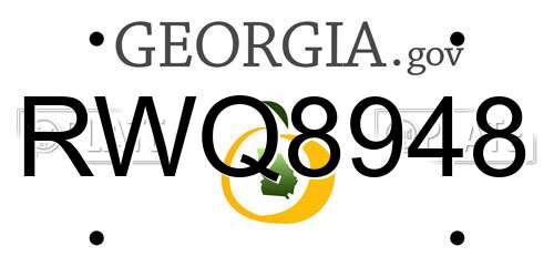 RWQ8948 Georgia License Plate