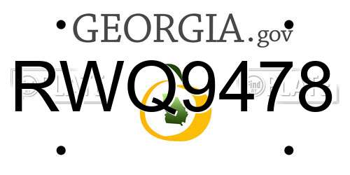 RWQ9478 Georgia License Plate