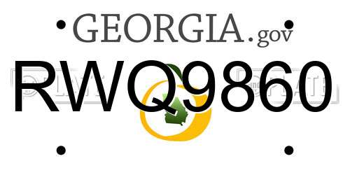 RWQ9860 Georgia License Plate