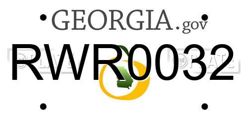 RWR0032 Georgia License Plate