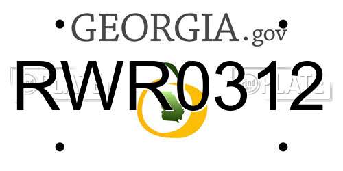 RWR0312 Georgia License Plate