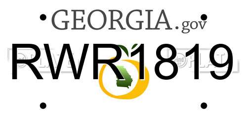 RWR1819 Georgia License Plate