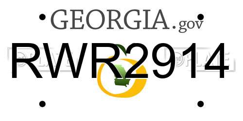 RWR2914 Georgia License Plate