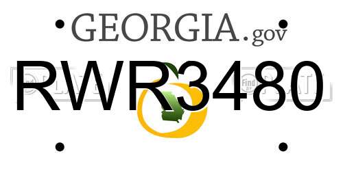 RWR3480 Georgia License Plate