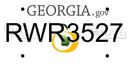 RWR3527 Georgia License Plate