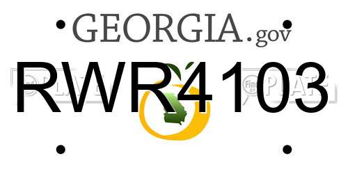 RWR4103 Georgia License Plate