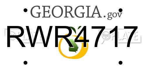 RWR4717 Georgia License Plate