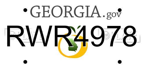RWR4978 Georgia License Plate