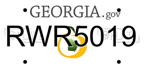RWR5019 Georgia License Plate