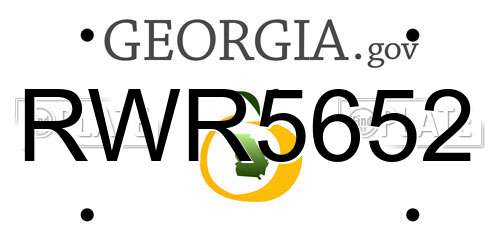 RWR5652 Georgia License Plate