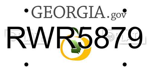 RWR5879 Georgia License Plate