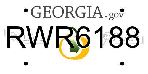 RWR6188 Georgia License Plate
