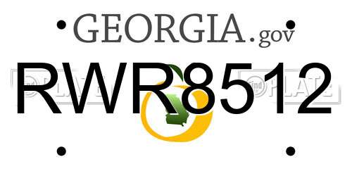 RWR8512 Georgia License Plate