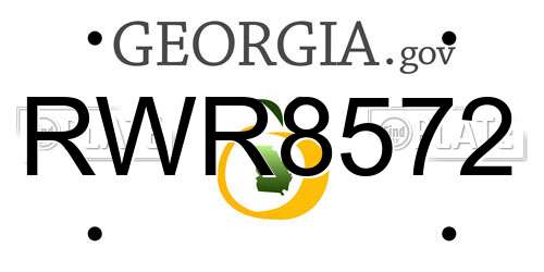 RWR8572 Georgia License Plate