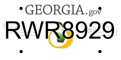 RWR8929 Georgia License Plate