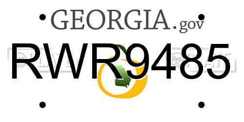 RWR9485 Georgia License Plate