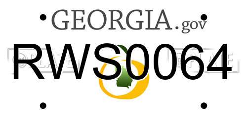 RWS0064 Georgia License Plate
