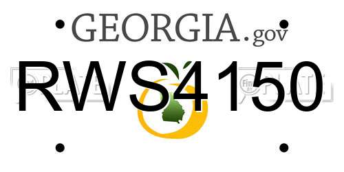 RWS4150 Georgia License Plate